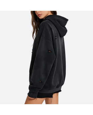 Fashion Distressed Hoodie
