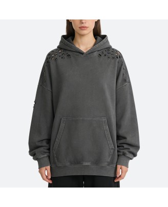 Casual Distressed Hoodie