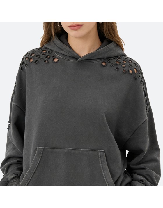 Casual Distressed Hoodie