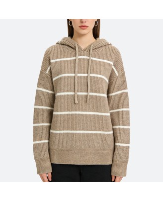 Striped Knit Hoodie