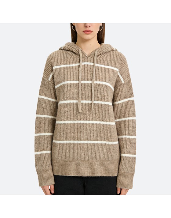Striped Knit Hoodie