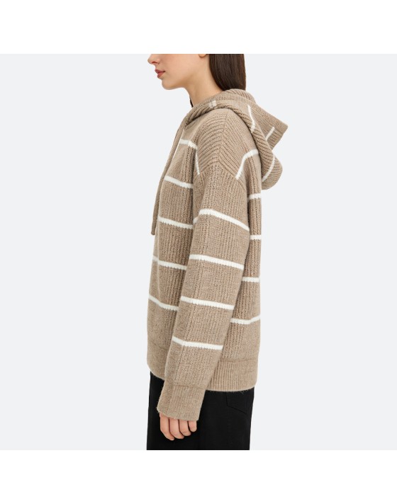 Striped Knit Hoodie