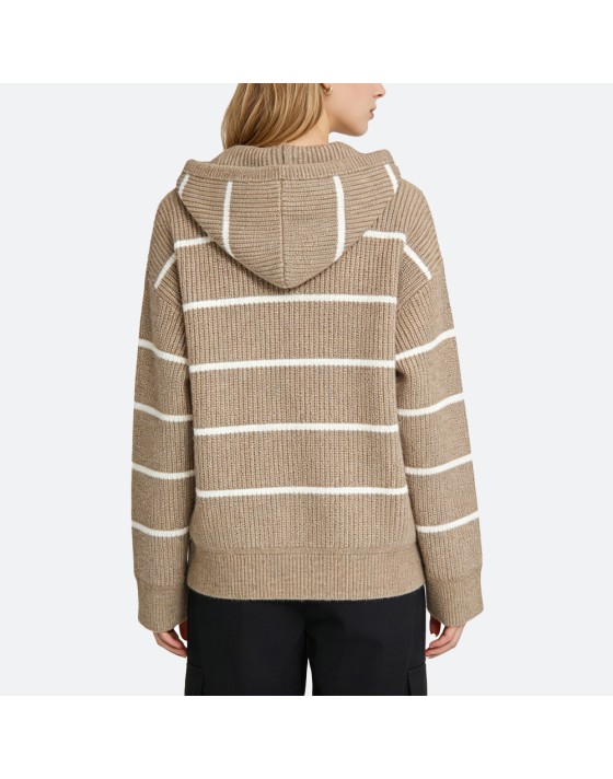 Striped Knit Hoodie