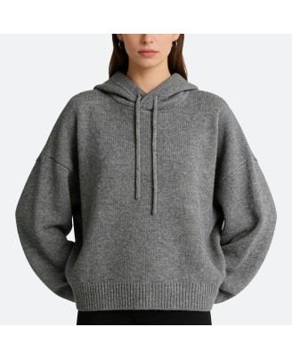 Long-sleeved cashmere hoodie