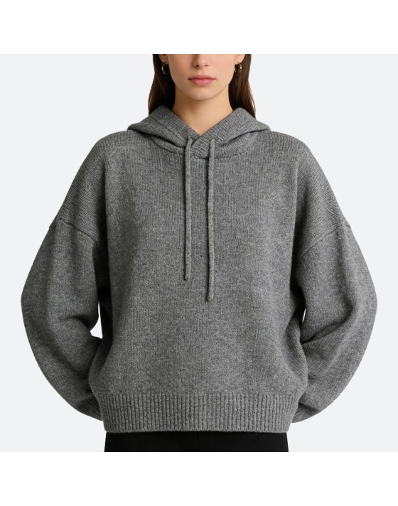 Long-sleeved cashmere hoodie