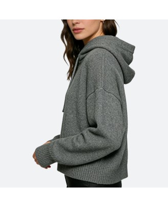 Long-sleeved cashmere hoodie
