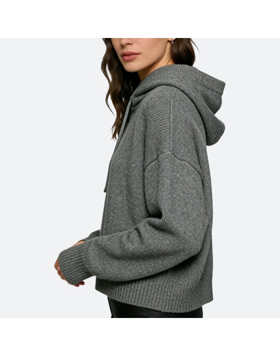 Long-sleeved cashmere hoodie