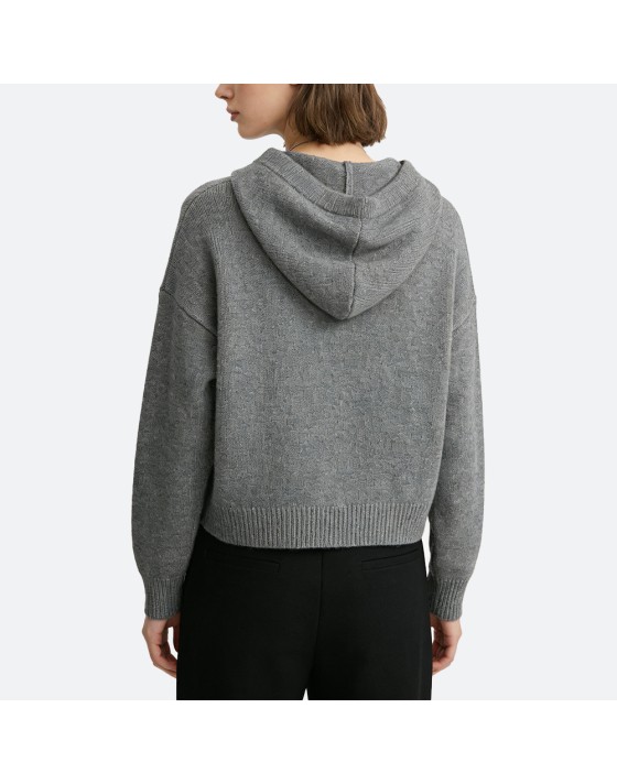 Long-sleeved cashmere hoodie