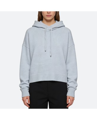 Solid Color Knit Cashmere Hoodie