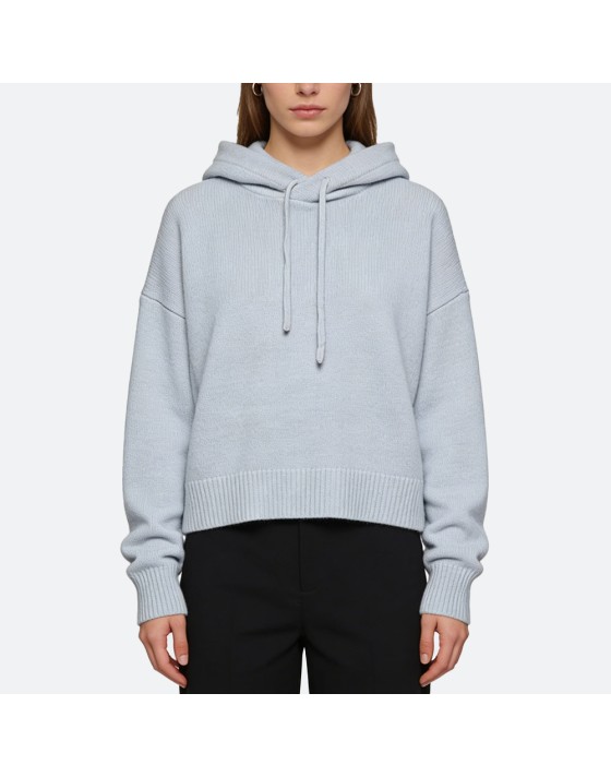 Solid Color Knit Cashmere Hoodie