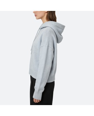 Solid Color Knit Cashmere Hoodie