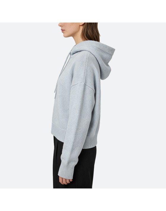 Solid Color Knit Cashmere Hoodie