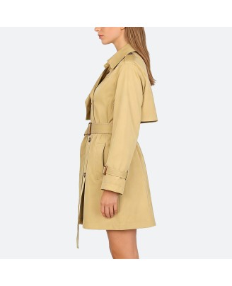 Camel-colored women's trench coat