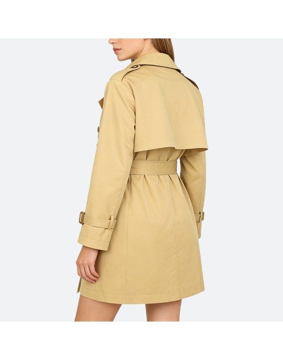 Camel-colored women's trench coat