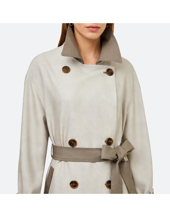 Fashion Color-Block Women’s Trench Coat