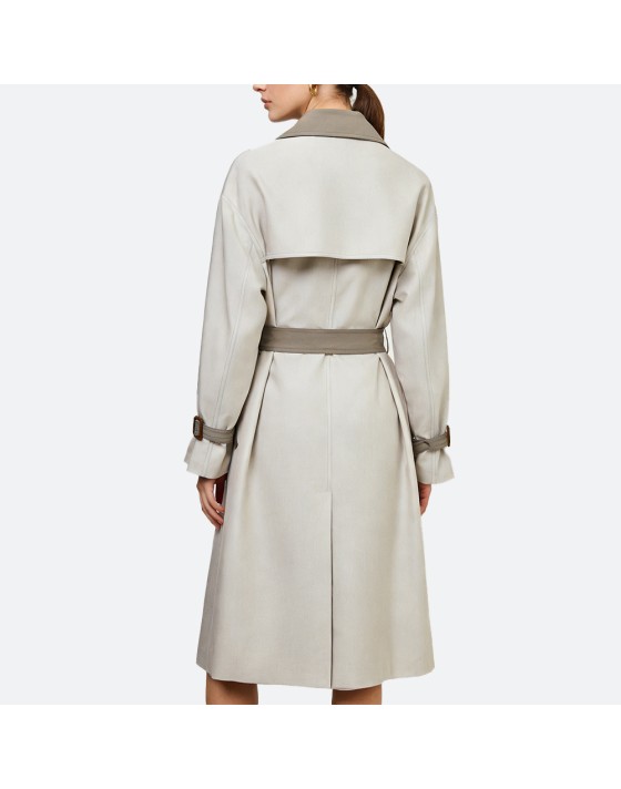 Fashion Color-Block Women’s Trench Coat