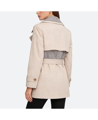 Fashion Patchwork Women's Trench Coat