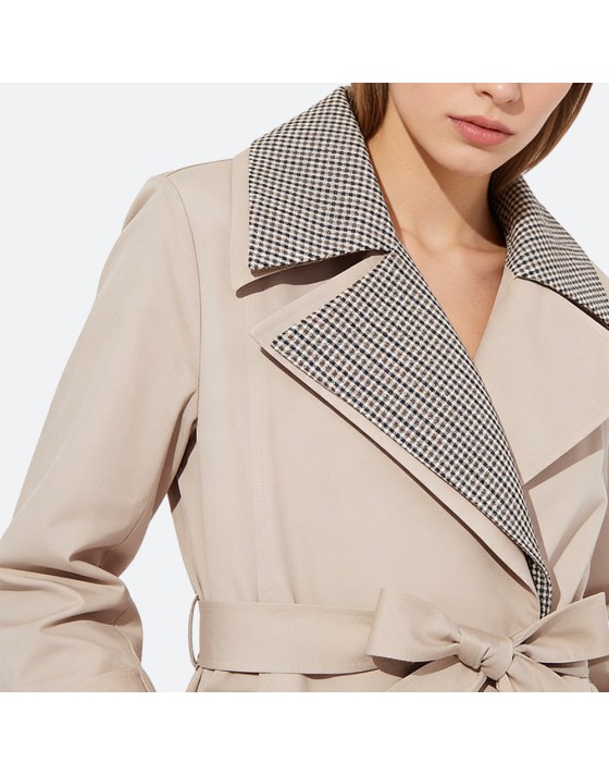 Fashion Patchwork Women's Trench Coat