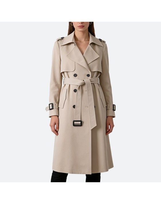 Casual Double-Breasted Women’s Trench Coat