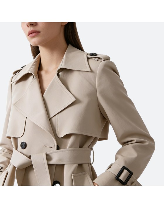 Casual Double-Breasted Women’s Trench Coat