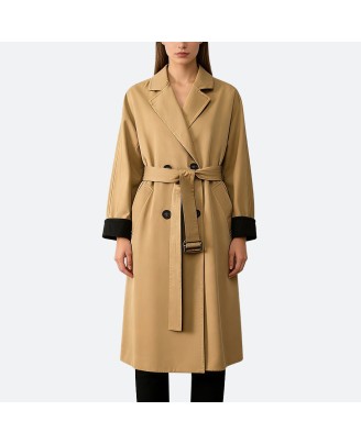 Elegant Double-Breasted Women's Trench Coat