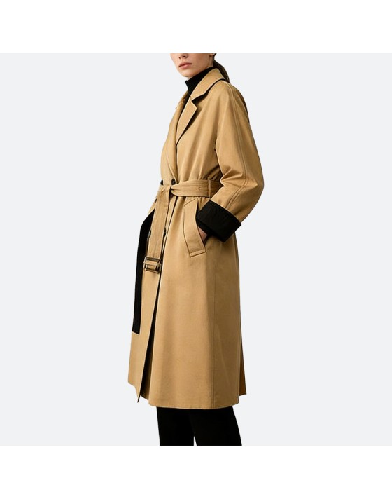 Elegant Double-Breasted Women's Trench Coat