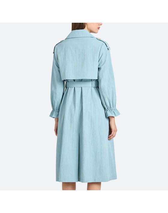 Belted Blue Trench Coat