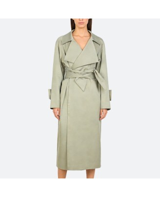 Double-layer pure cotton lapel trench coat