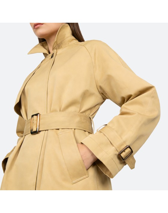 Minimalist Cotton Trench Coat