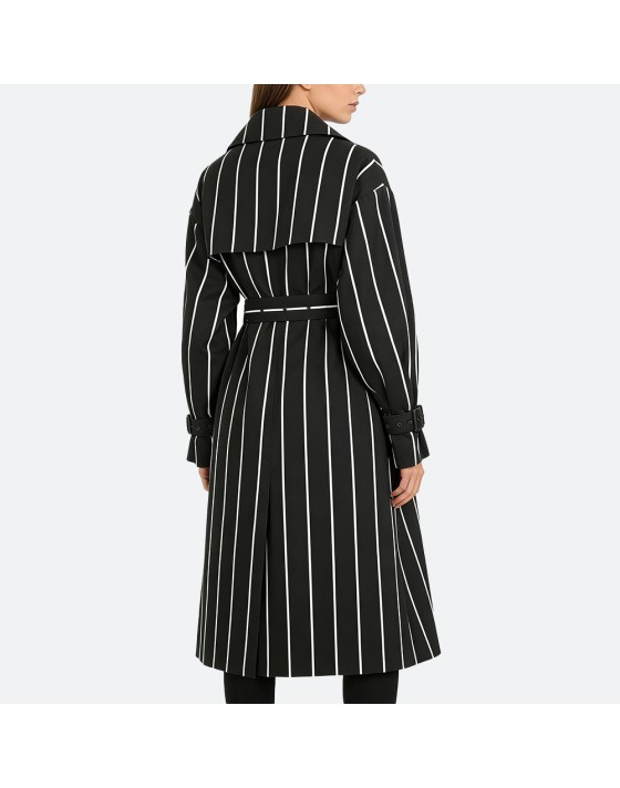 Striped Long Trench Coat
