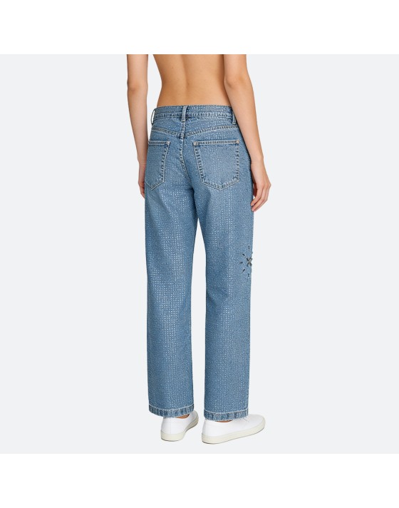 Checkered Flare Jeans