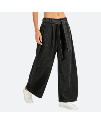 Wide-Leg Scimitar Jeans