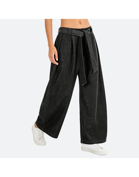 Wide-Leg Scimitar Jeans