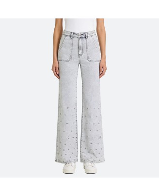 Rhinestone Flared Jeans