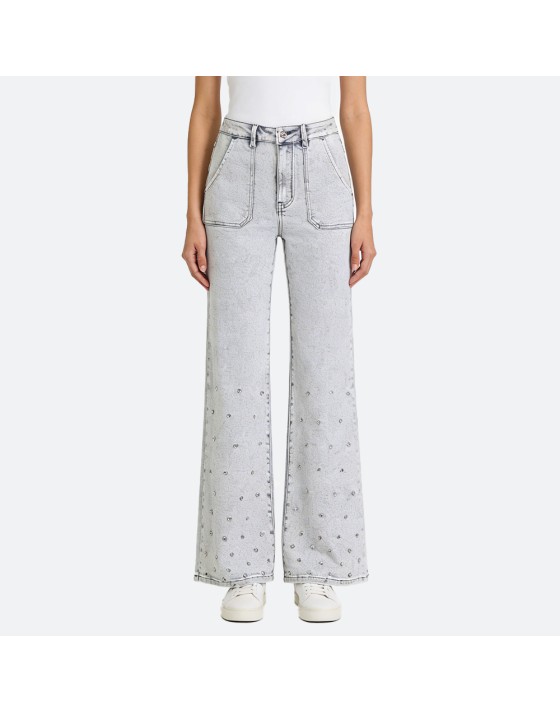 Rhinestone Flared Jeans
