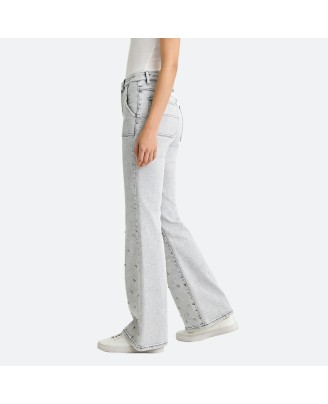 Rhinestone Flared Jeans