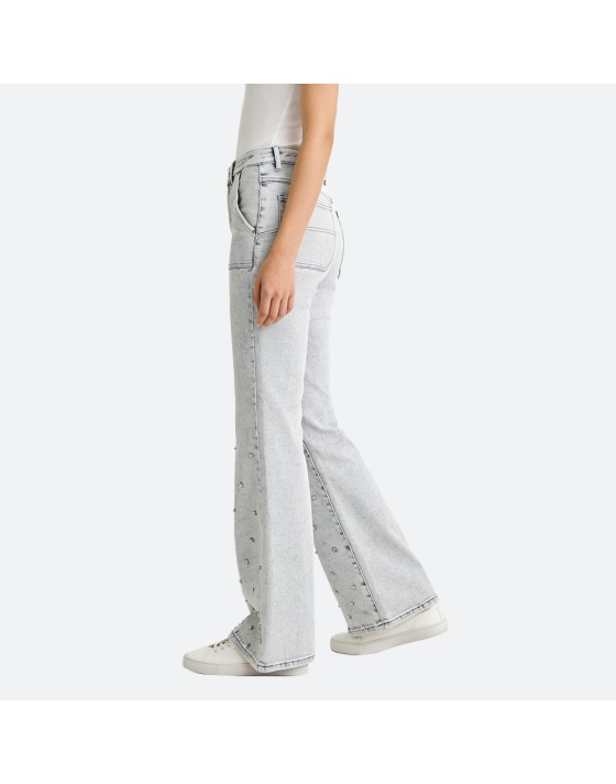 Rhinestone Flared Jeans