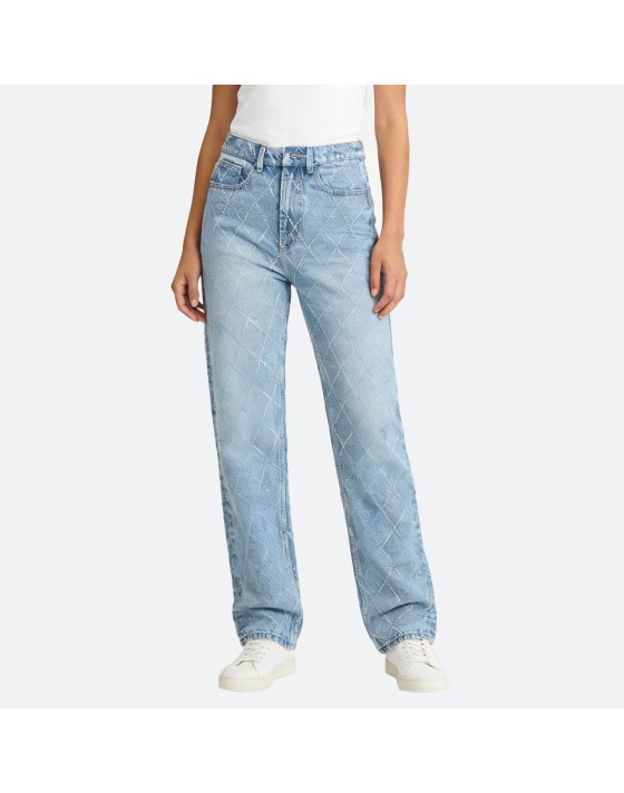 Diamond-patterned straight leg jeans Diamond-patterned straight leg jeans
