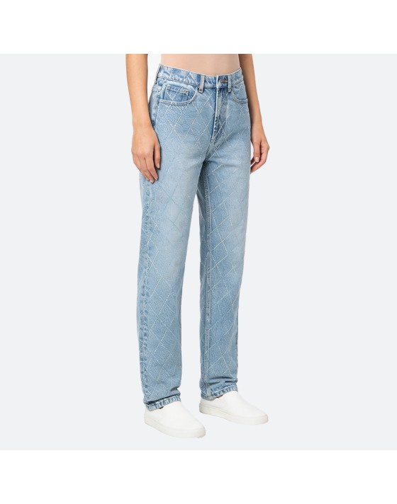 Diamond-patterned straight leg jeans Diamond-patterned straight leg jeans