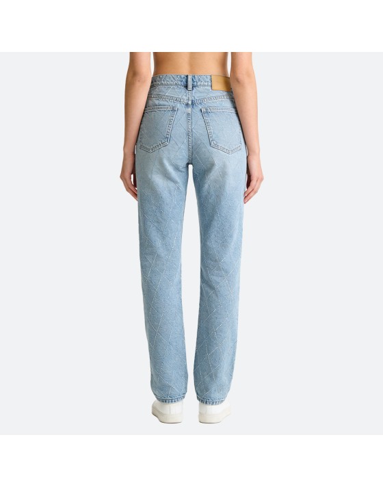 Diamond-patterned straight leg jeans Diamond-patterned straight leg jeans