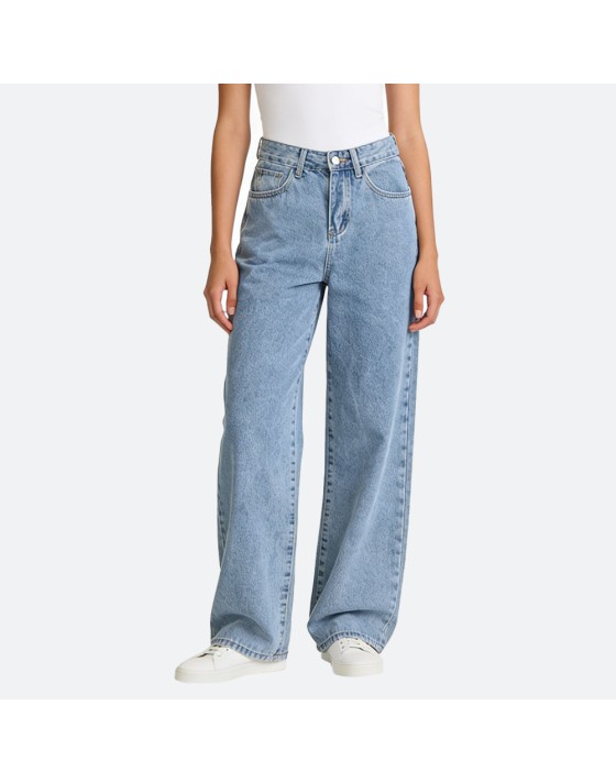 High-Waist Washed Jeans