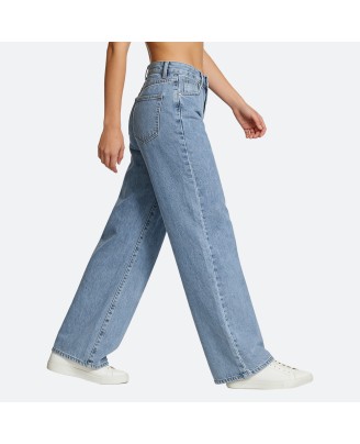 High-Waist Washed Jeans