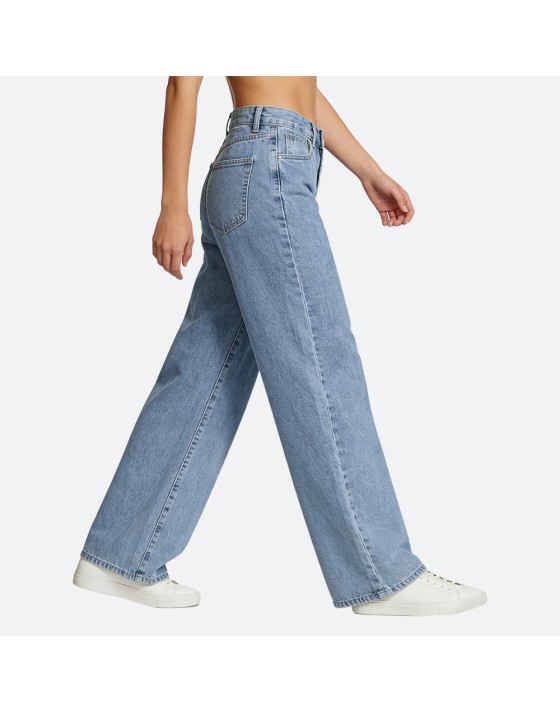 High-Waist Washed Jeans