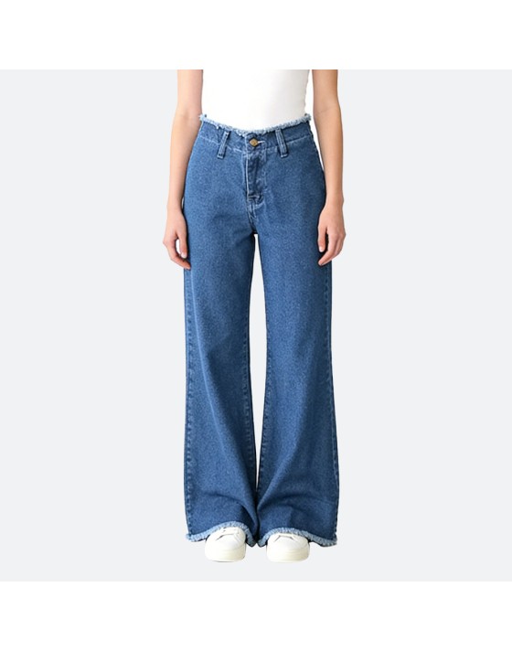 Fringed Wide-Leg Pants