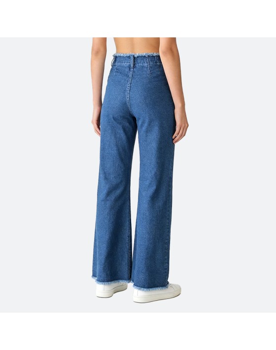 Fringed Wide-Leg Pants