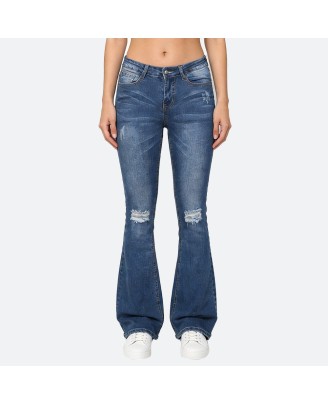 Women's ripped bell-bottoms