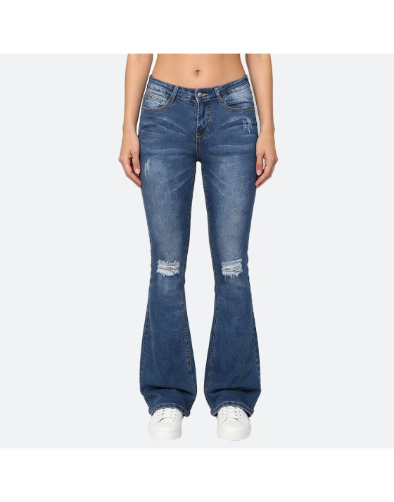 Women's ripped bell-bottoms