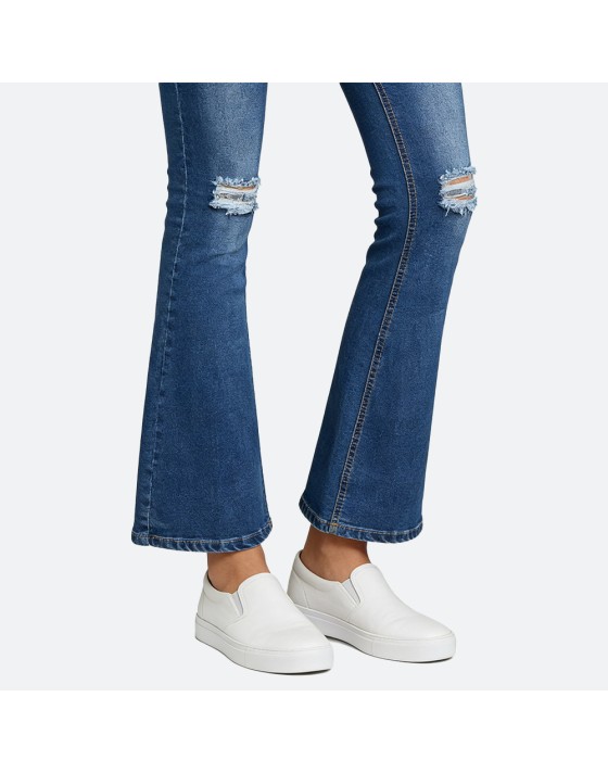 Women's ripped bell-bottoms