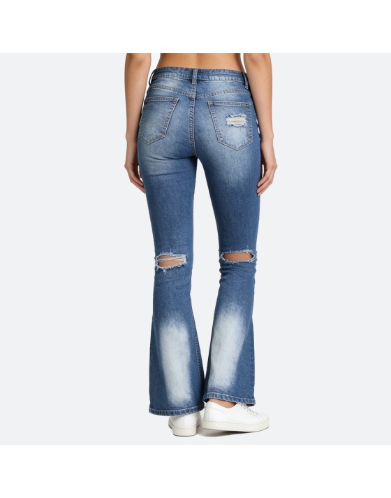 Women's ripped bell-bottoms