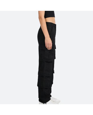 Pocket Wide-Leg Utility Pants